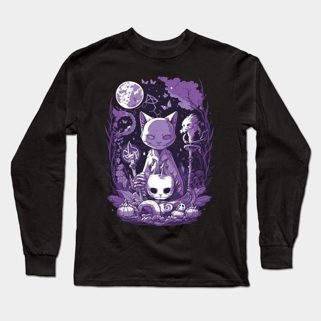 Creepy cat Long Sleeve T-Shirt by tatadonets